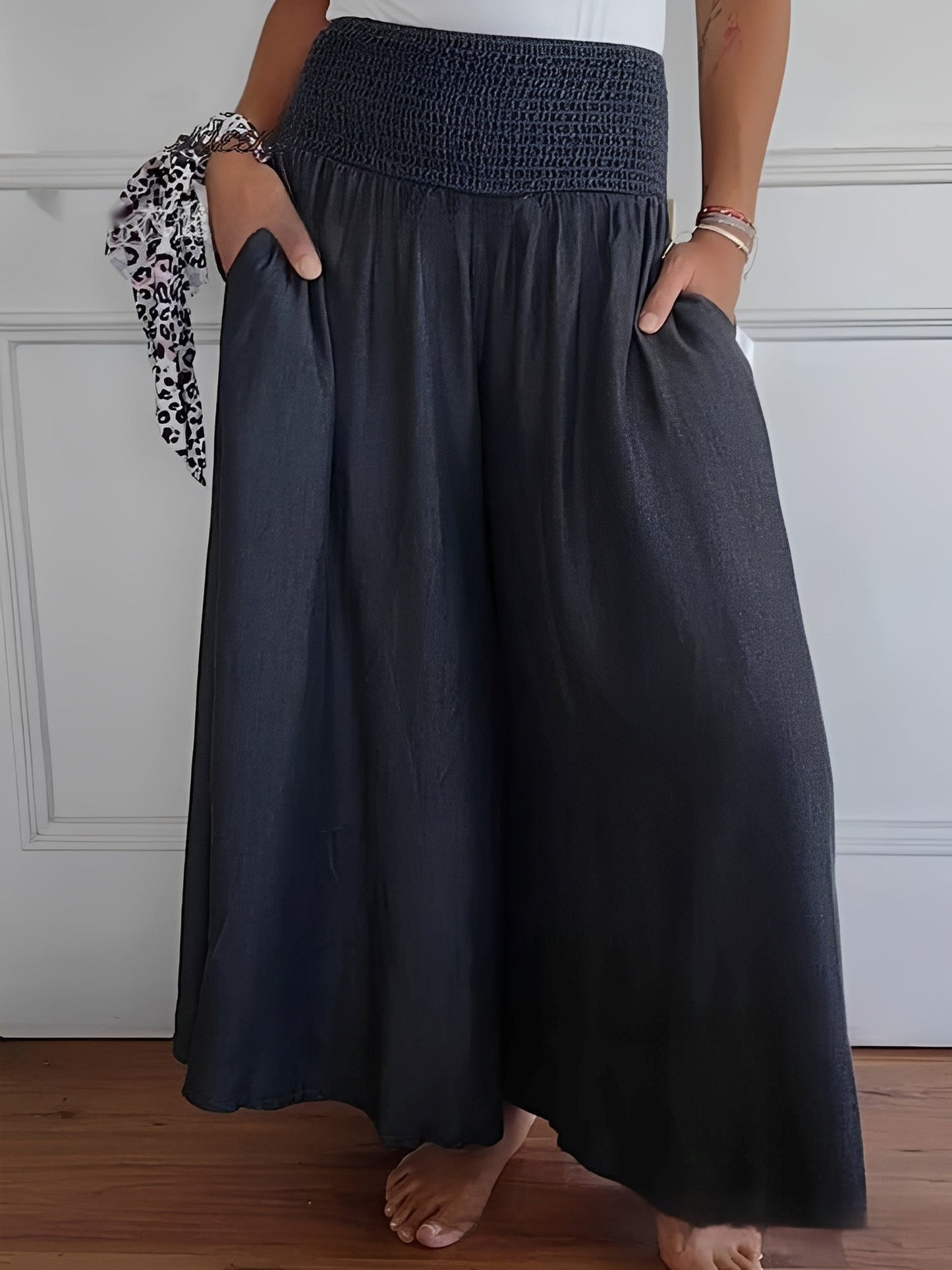 Halle - Casual Wide-Leg Pants with Pockets for Women