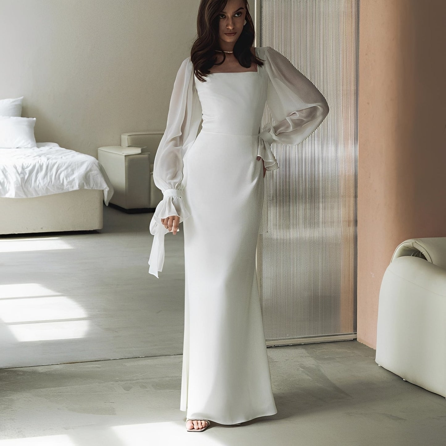 Gloria - Chic long-sleeve maxi dress for women