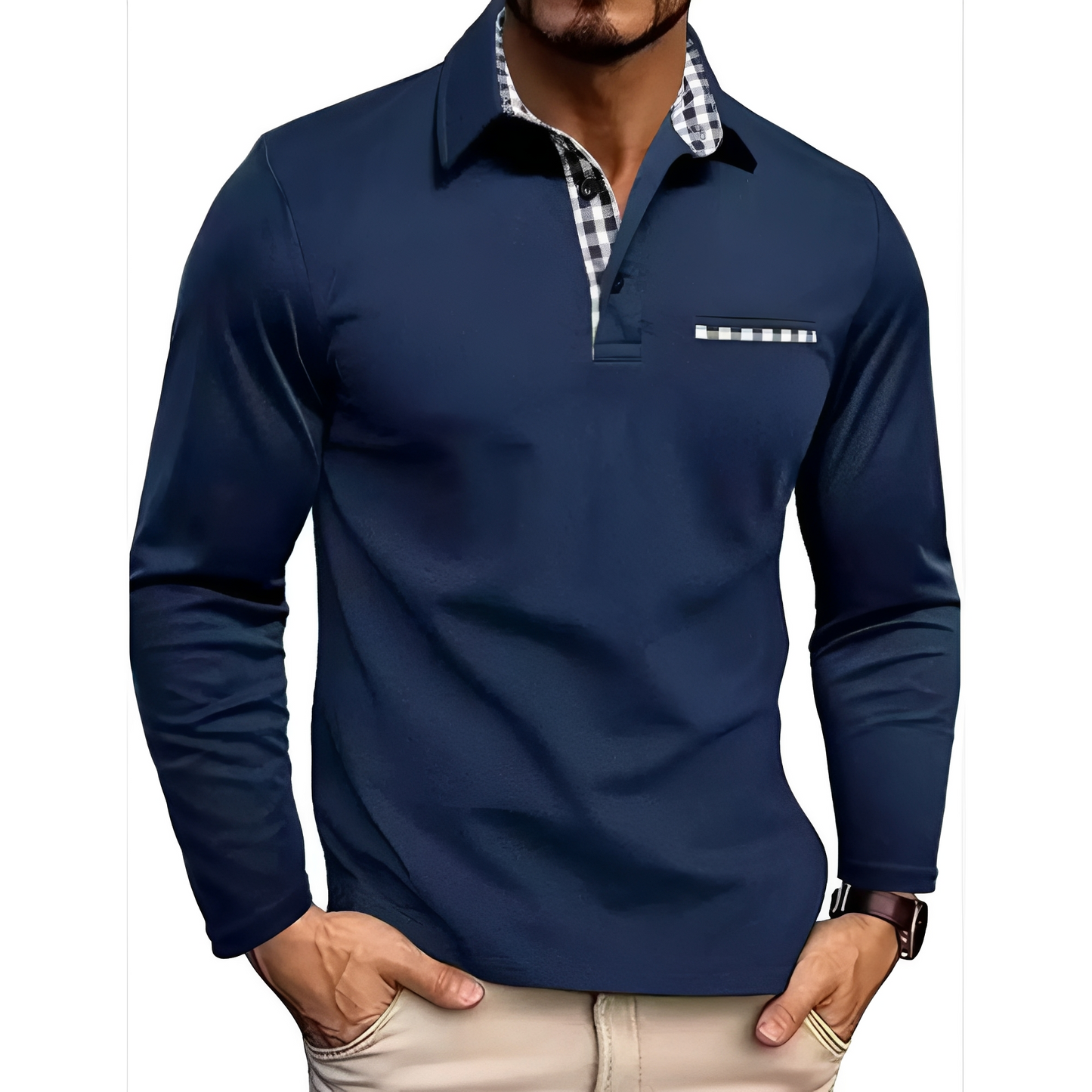 Gerald - Stylish Long Sleeve Polo Shirt for Men