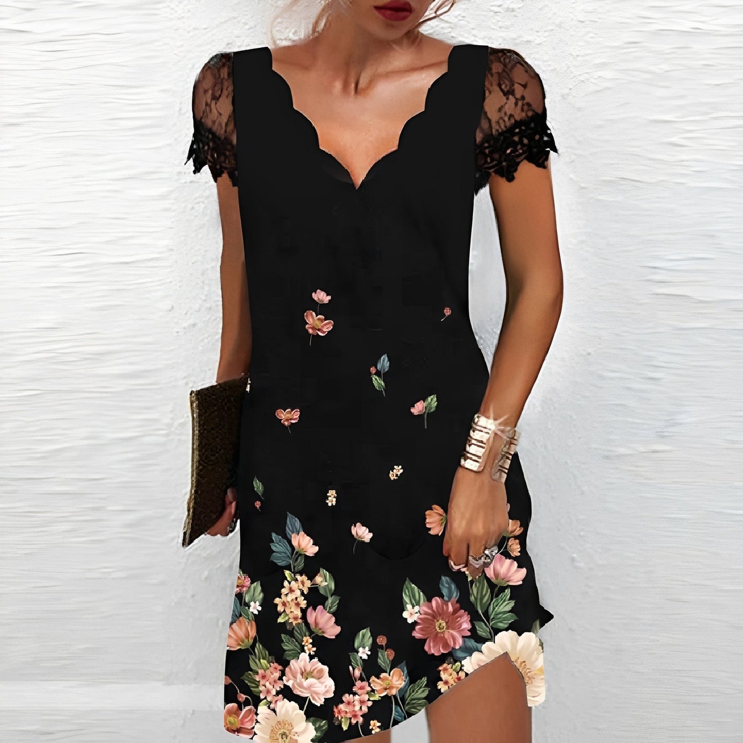 Vanessa - Stylish dress with floral pattern for women