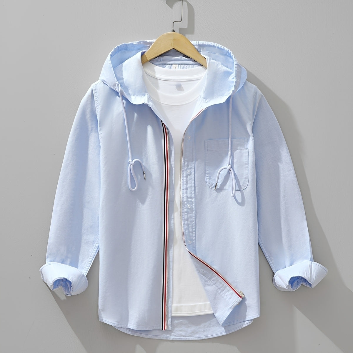 Richard - Men's relaxed hooded long-sleeve shirt