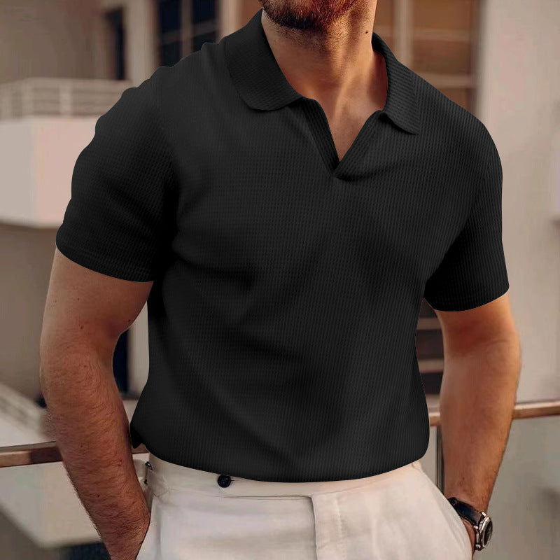 Ollie - Casual waffle polo shirt for men