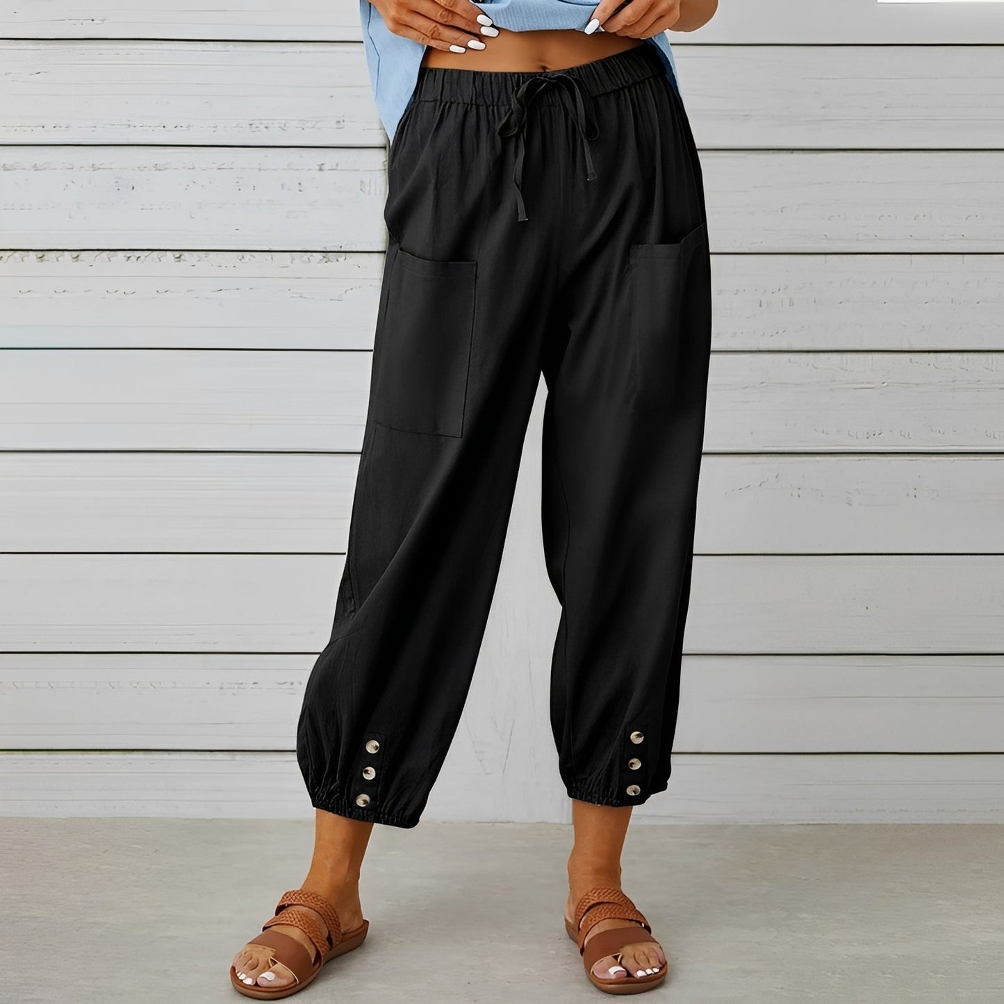 Christa - Casual, Loose-Fitting Cropped Pants for Women