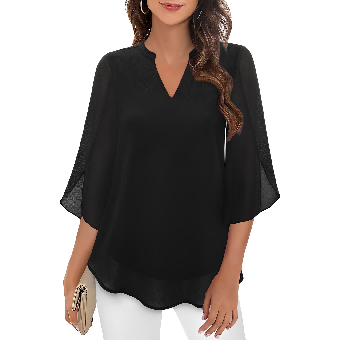 Vanessa - Women's Loose V-neck Blouse