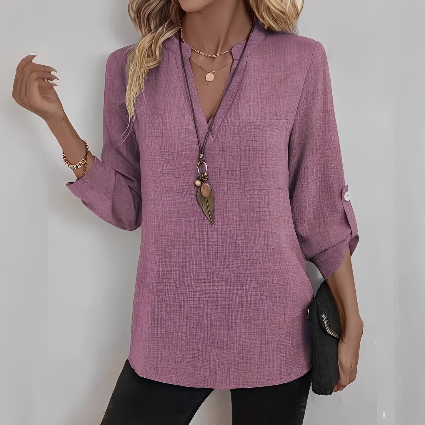 Vanie - Stylish and Casual V-Neck Blouse for Women