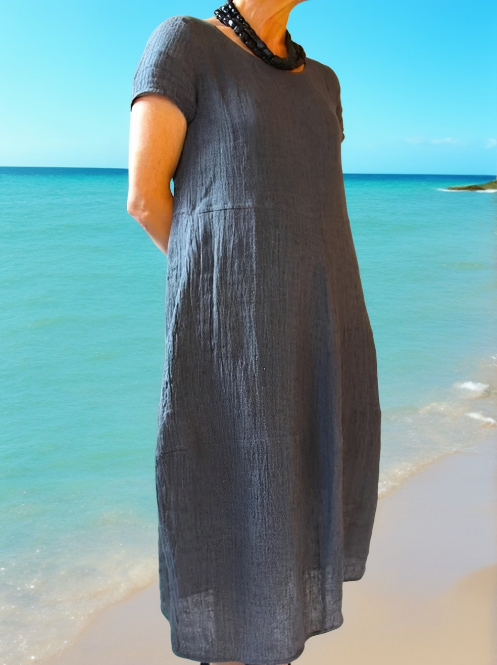 Allie - Casual, loose-fitting short-sleeve dress for women