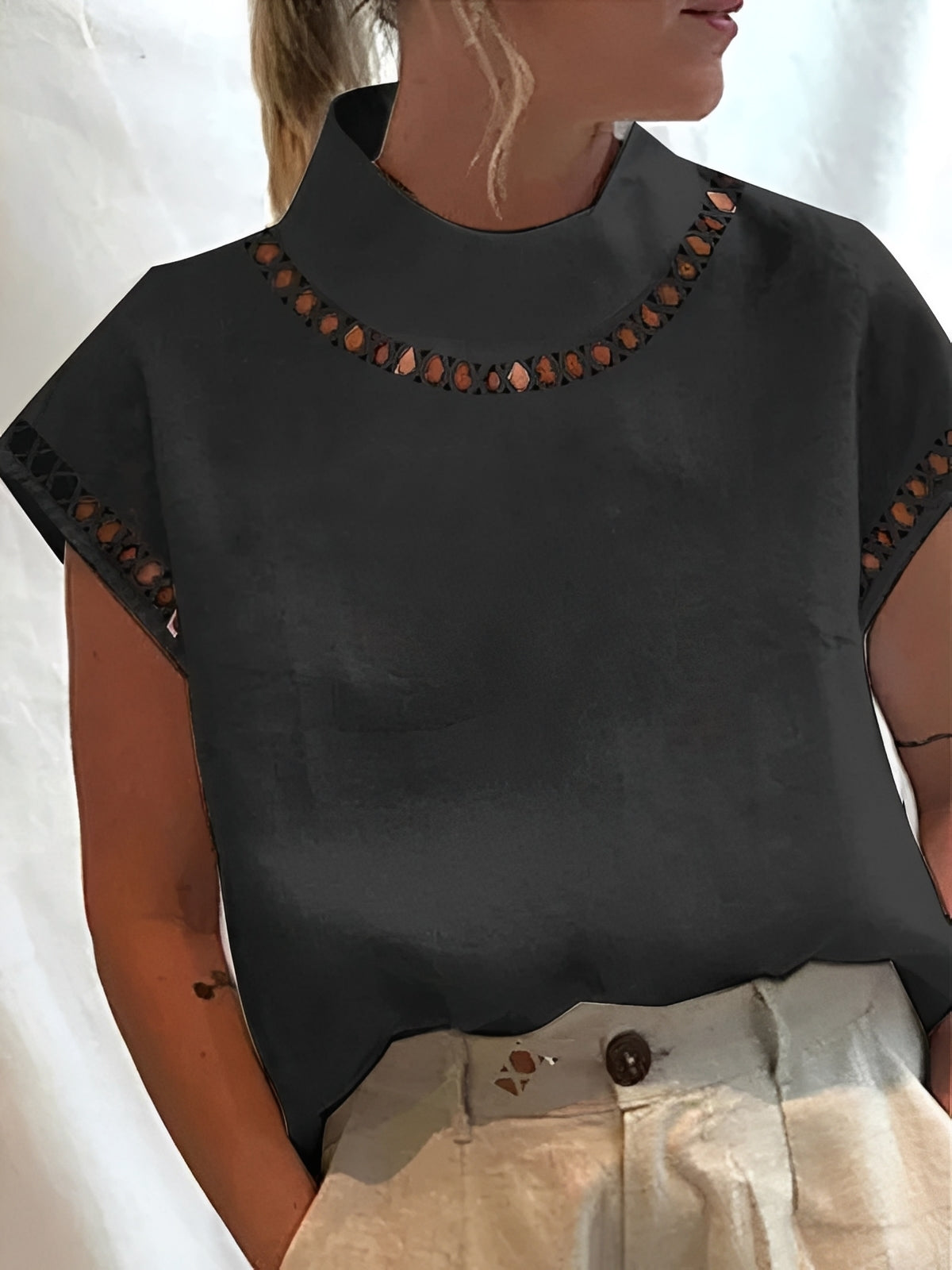 Nannie - Stylish top with cutout for women