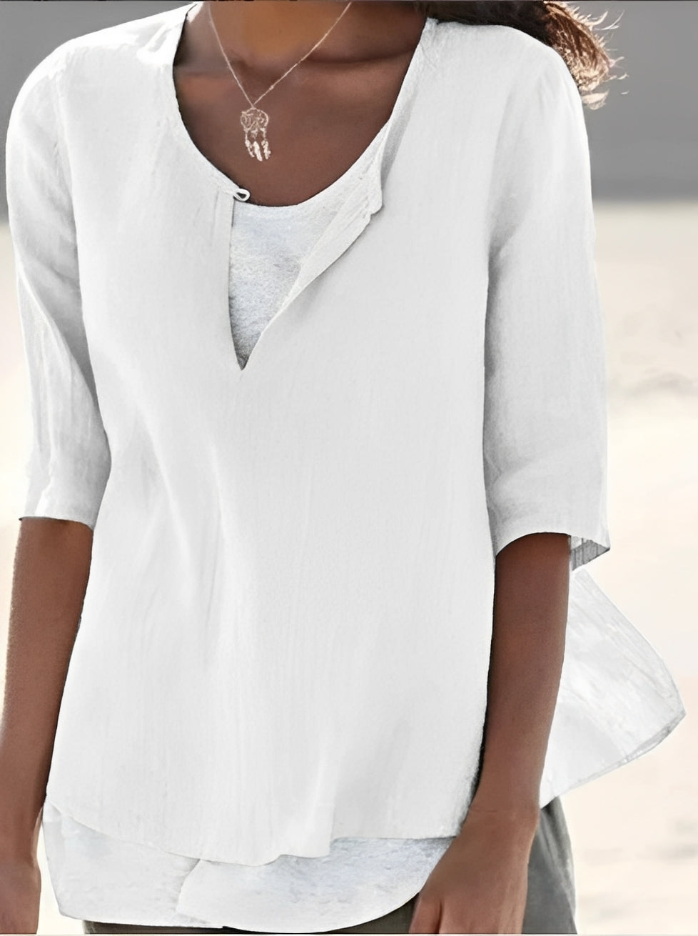 Shania - Trendy blouse with a layered-look for women