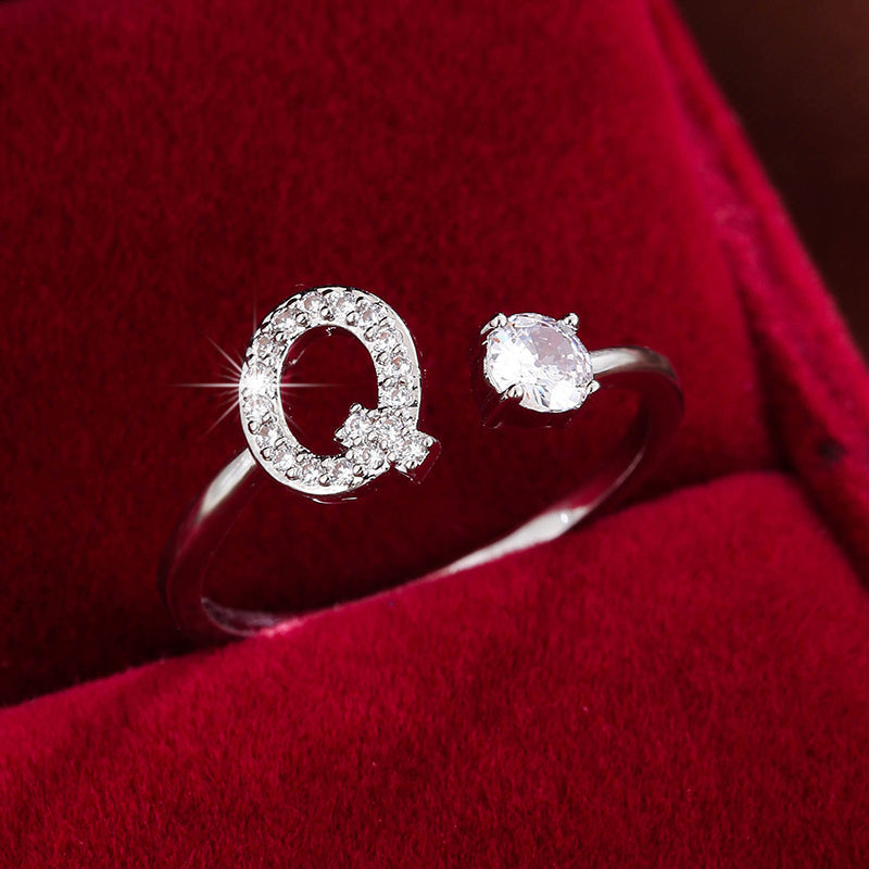 Nova – Modern open ring with initial