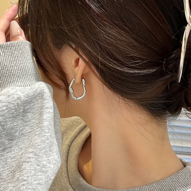 Irregular Hoop Earrings - Irregular Shaped Hoop Earrings