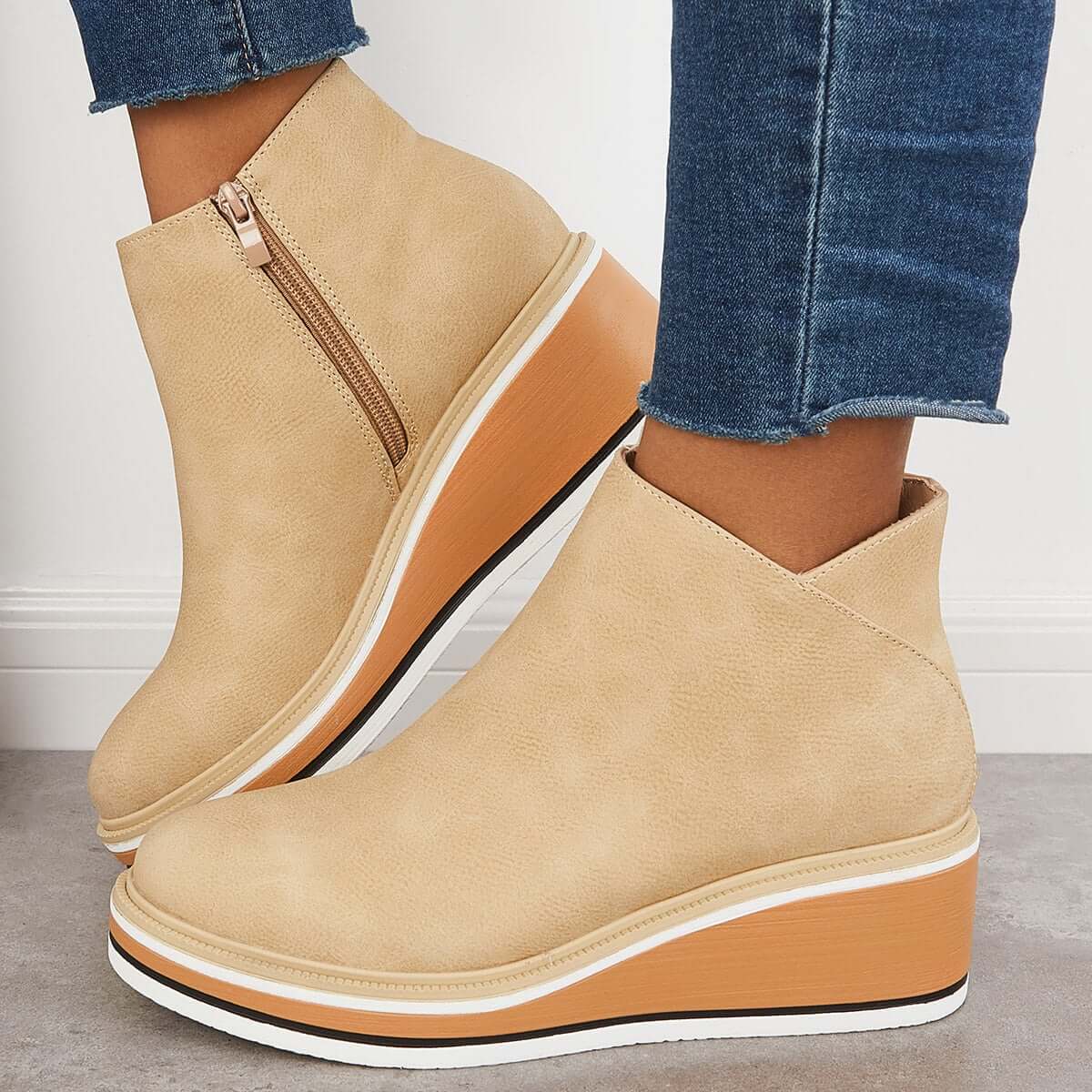 Nikkole - Stylish zippered boots for women