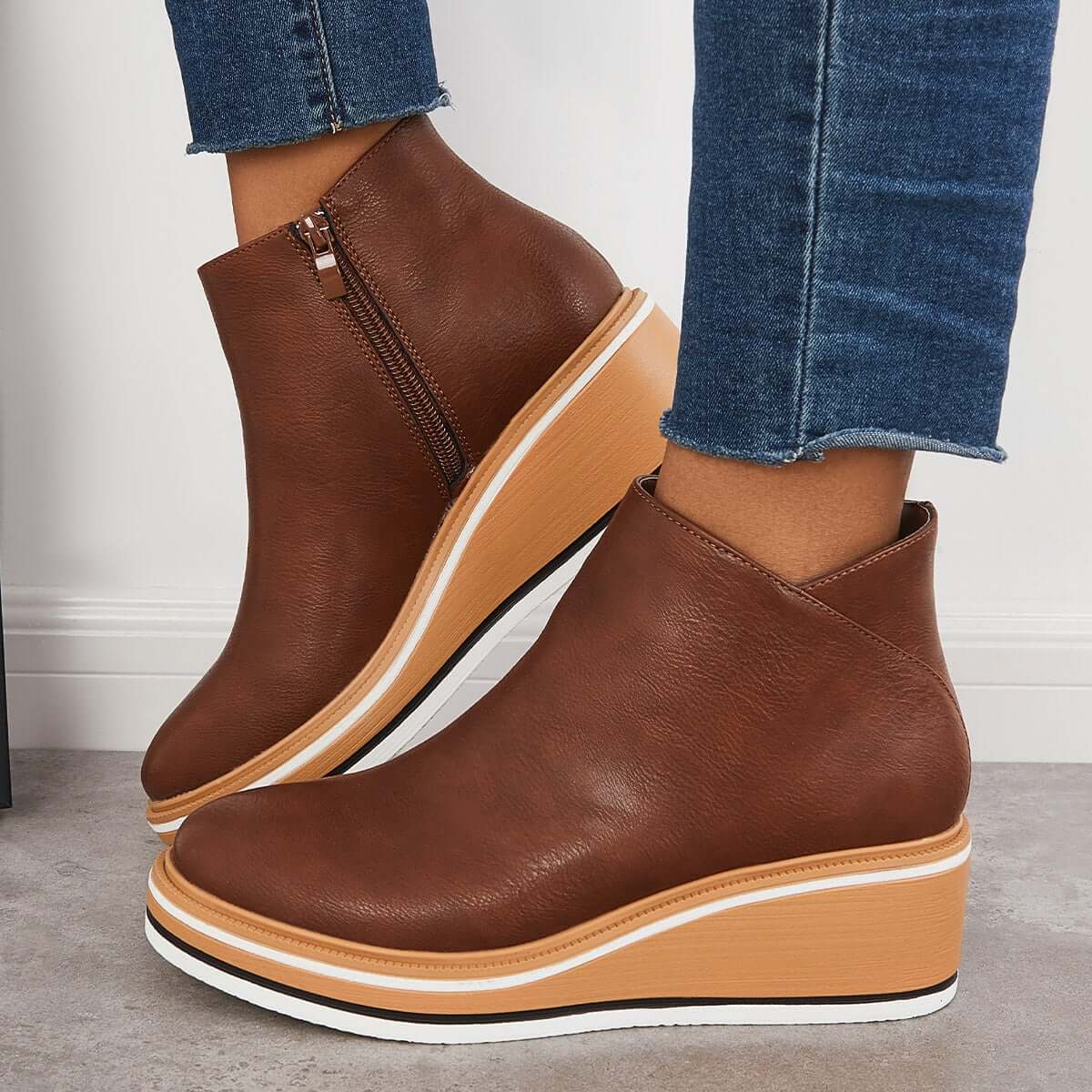 Nikkole - Stylish zippered boots for women