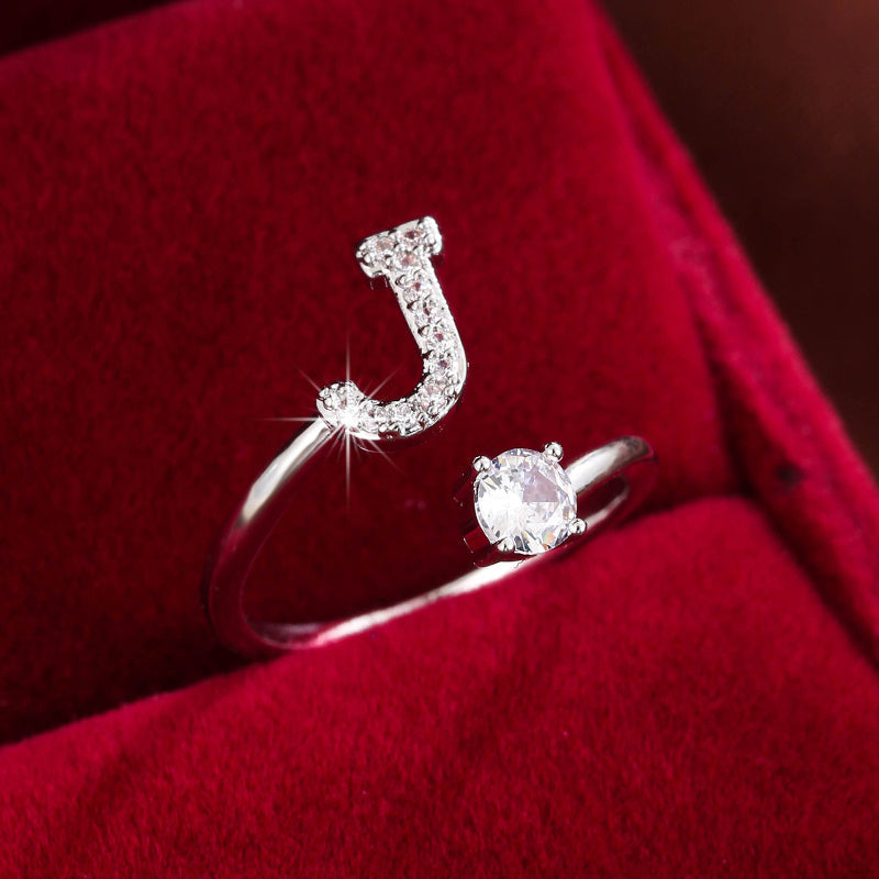Nova – Modern open ring with initial