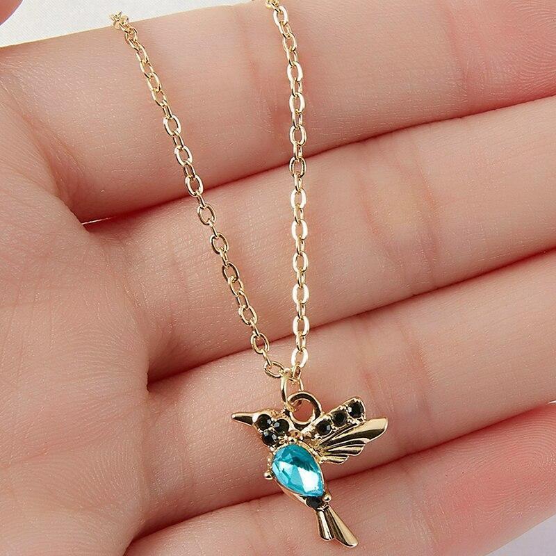 Jada – Hummingbird enamel and zirconia necklace