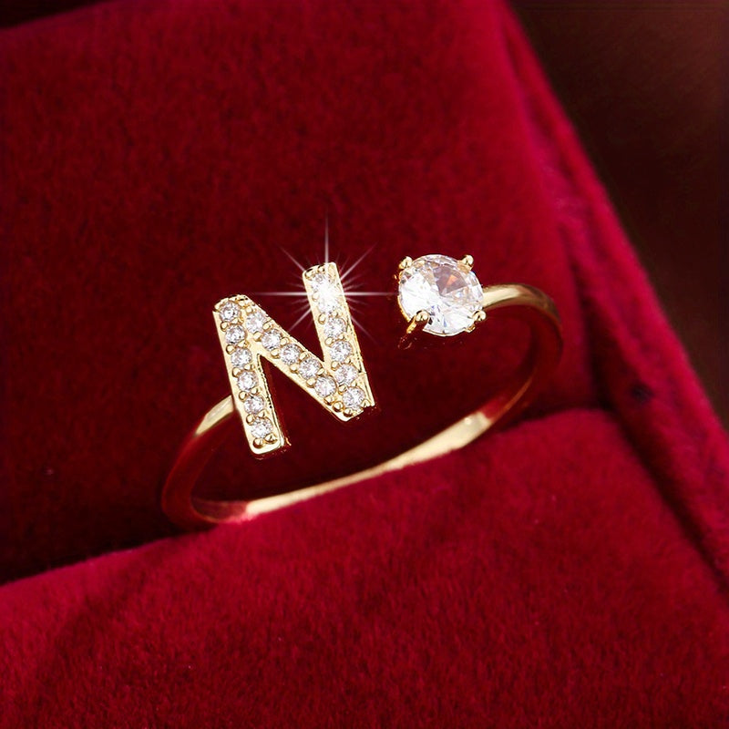 Nova – Modern open ring with initial