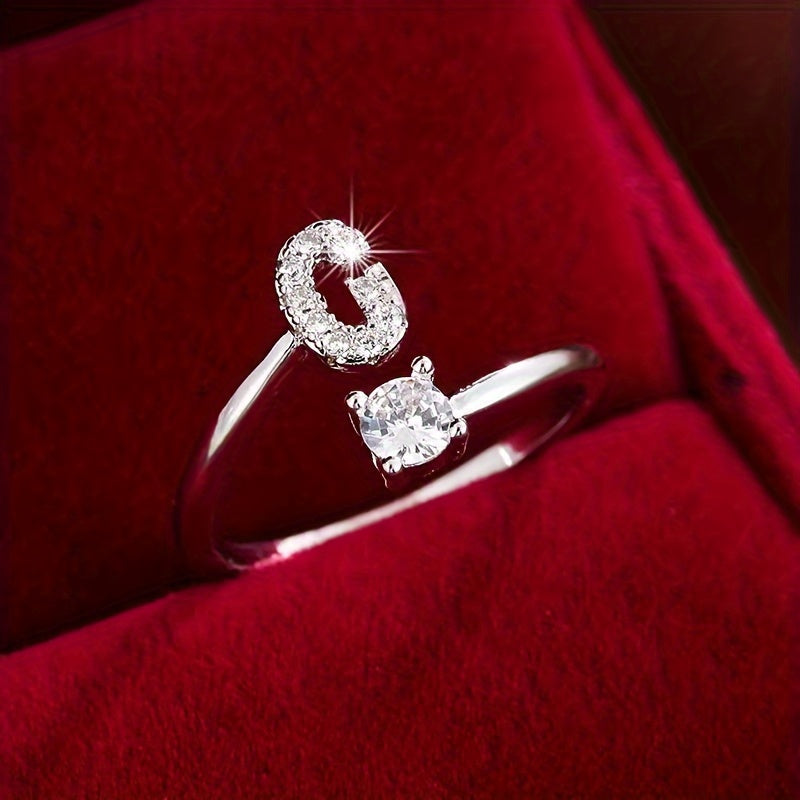 Nova – Modern open ring with initial