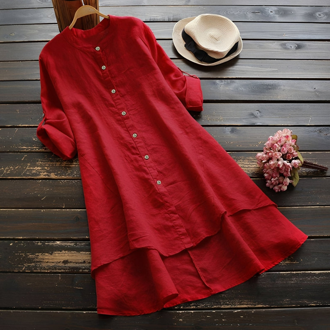 Mildred - Fashionable Dress with Buttons