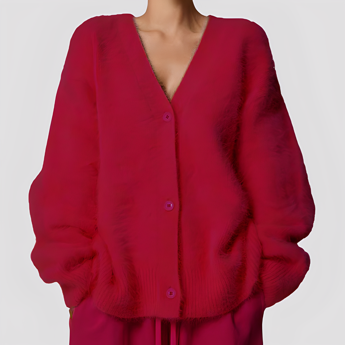 Lavena - Comfortable sweater with button placket