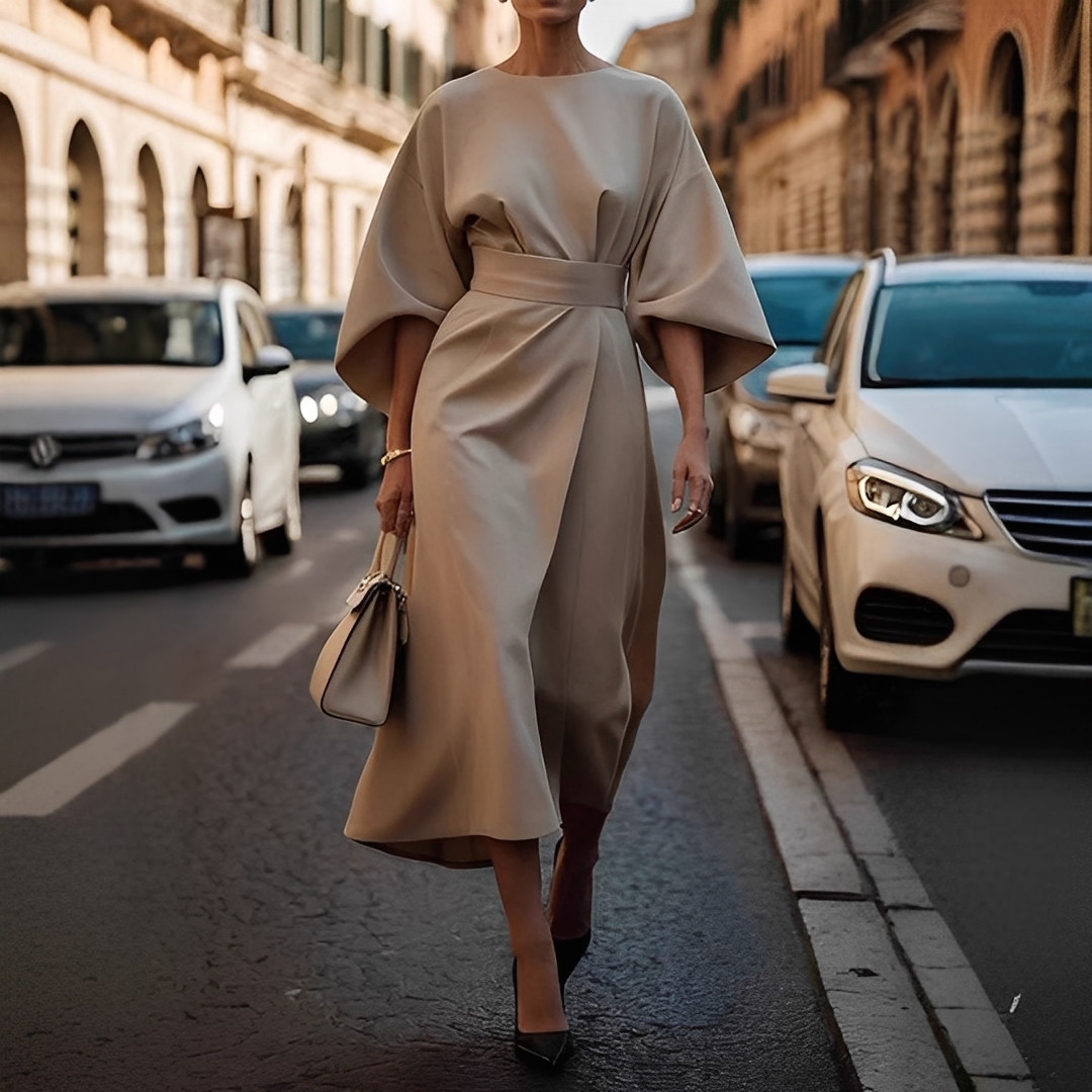 Lauriane - Elegant Dress with Lantern Sleeves for Women