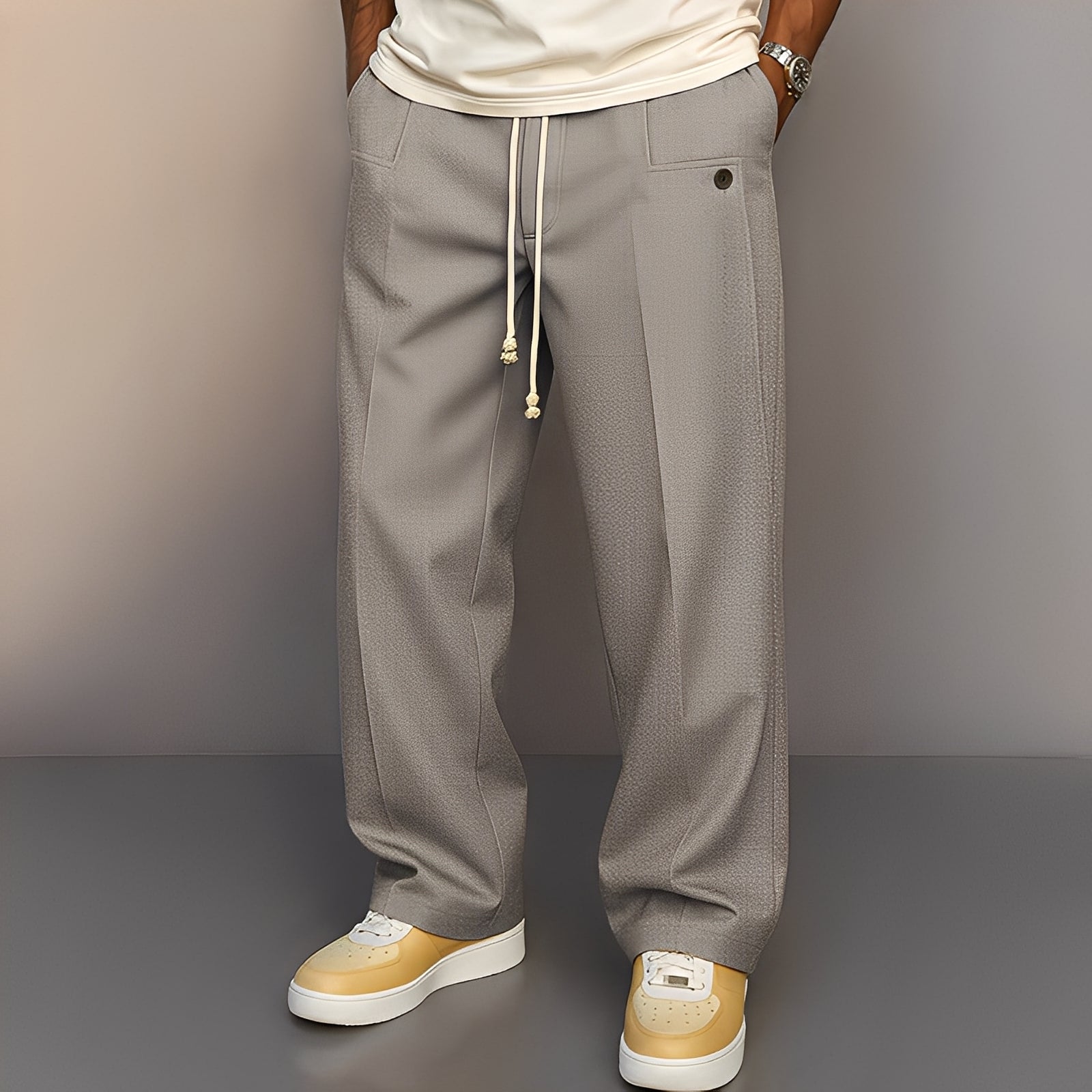 Henri - Wide men's pants with drawstring