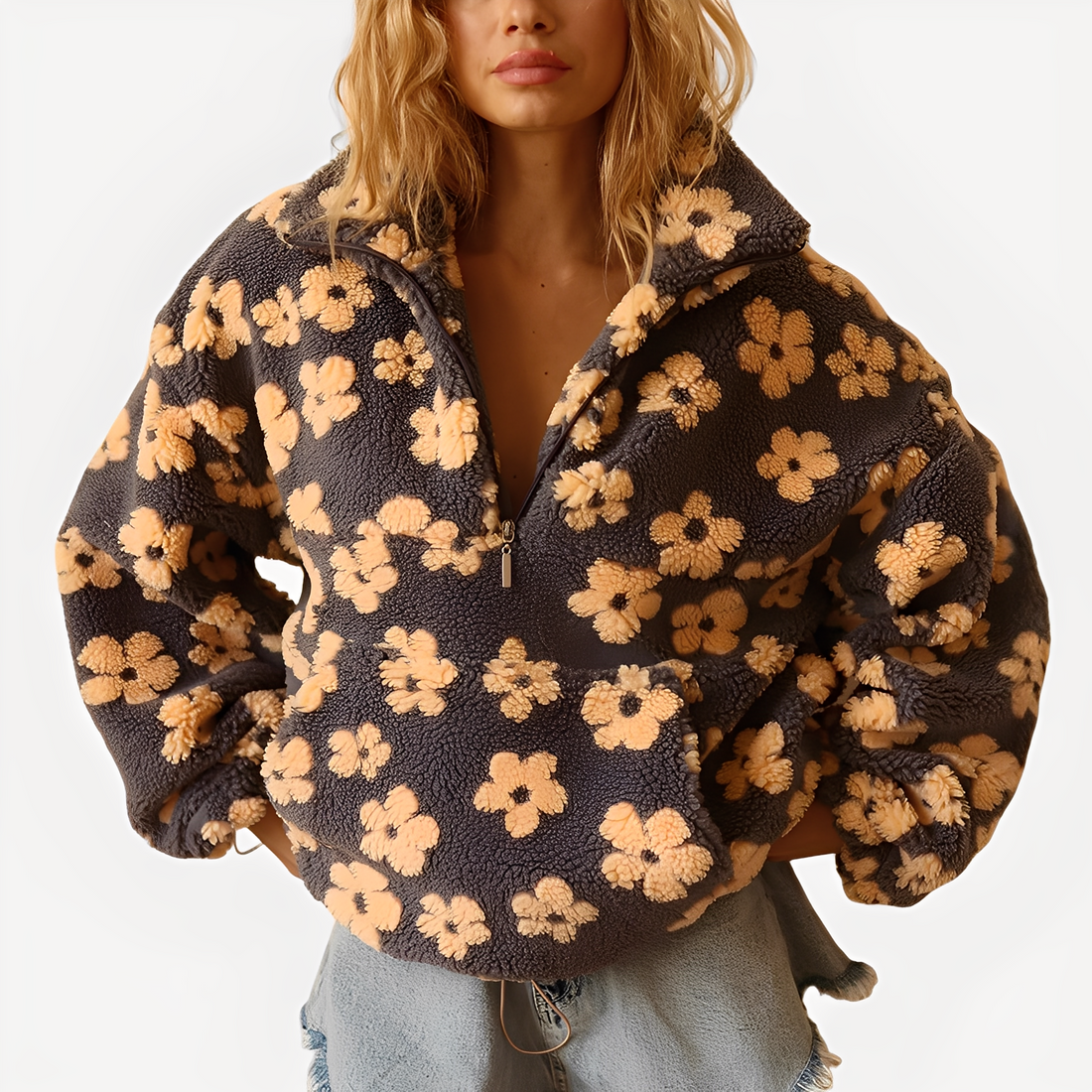 Elizabeth - Stylish Sweater with Floral Pattern