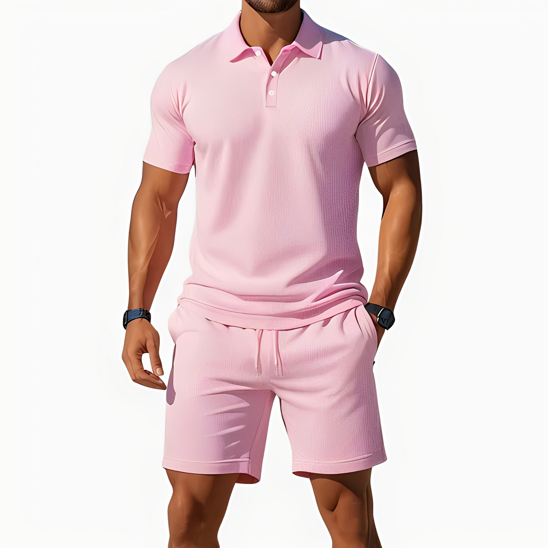Aldrin - Stylish polo and shorts set for men