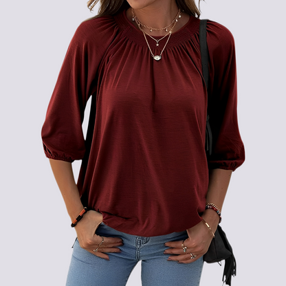 Telsa - Casual crew neck blouse for women