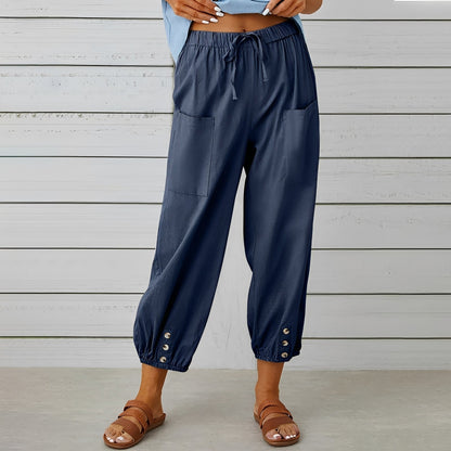 Christa - Casual, Loose-Fitting Cropped Pants for Women