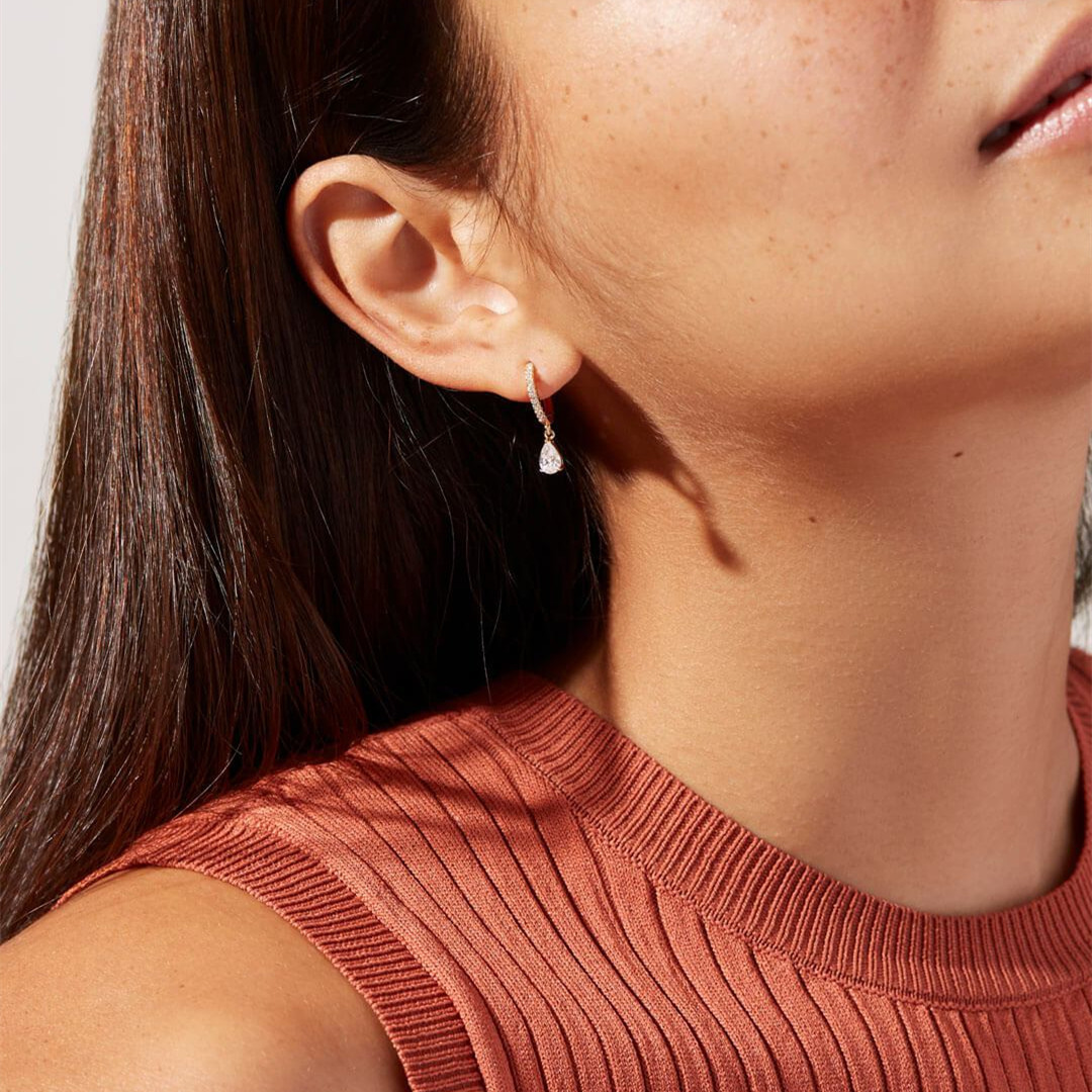 Brilliant drop earrings - Delicate huggies