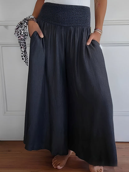 Halle - Casual Wide-Leg Pants with Pockets for Women