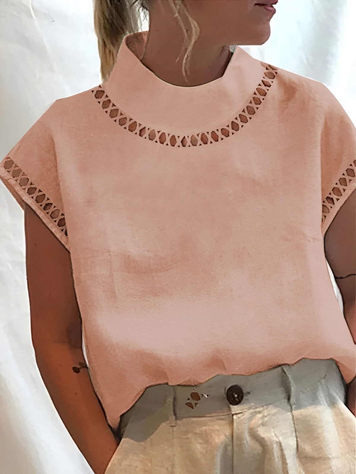 Nannie - Stylish top with cutout for women