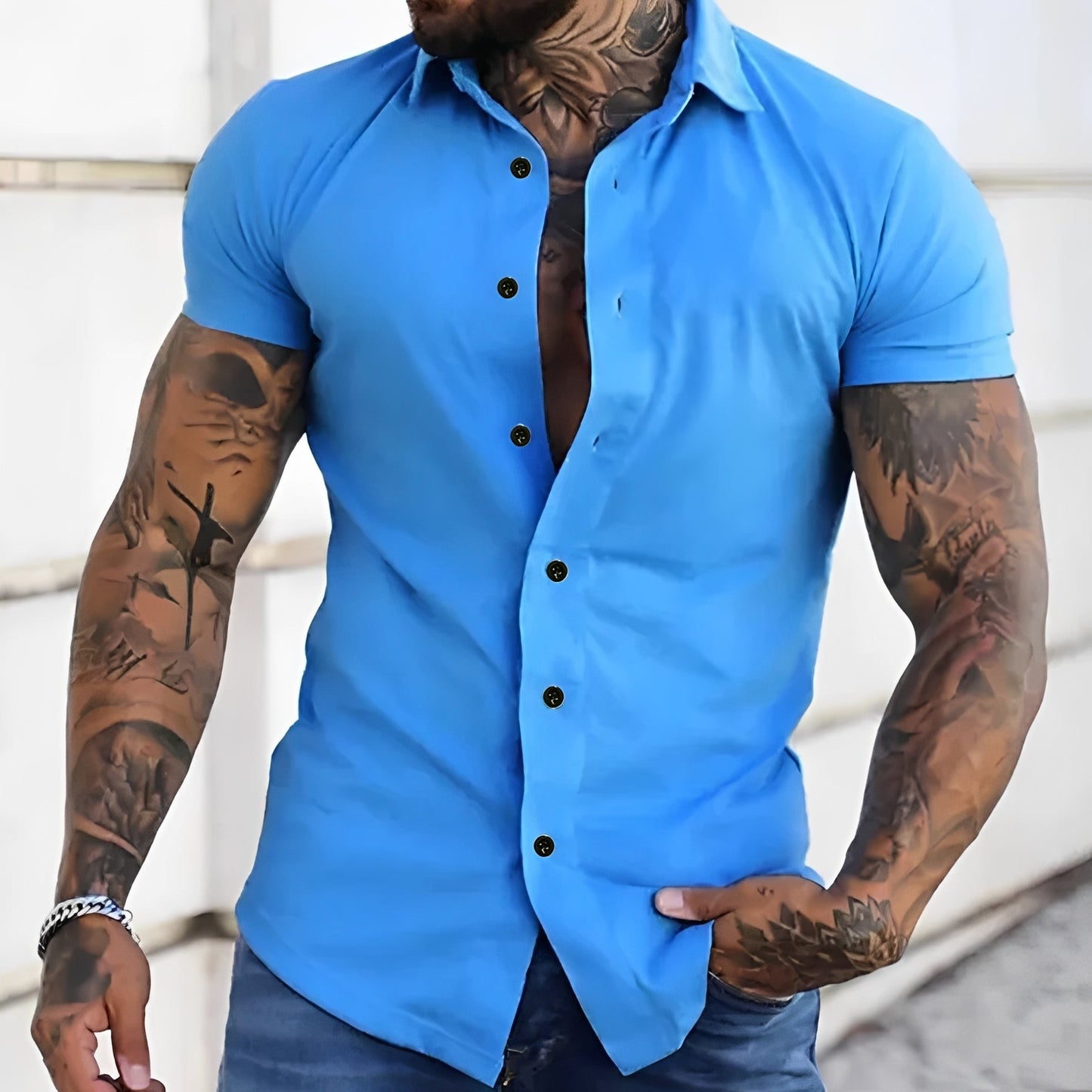 Mark - Casual, slim-fit short-sleeve shirt for men