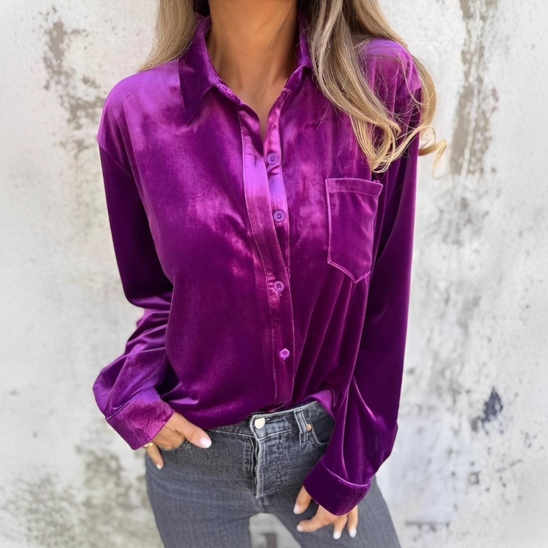 Jessie - Long-Sleeve Button-Up Blouse