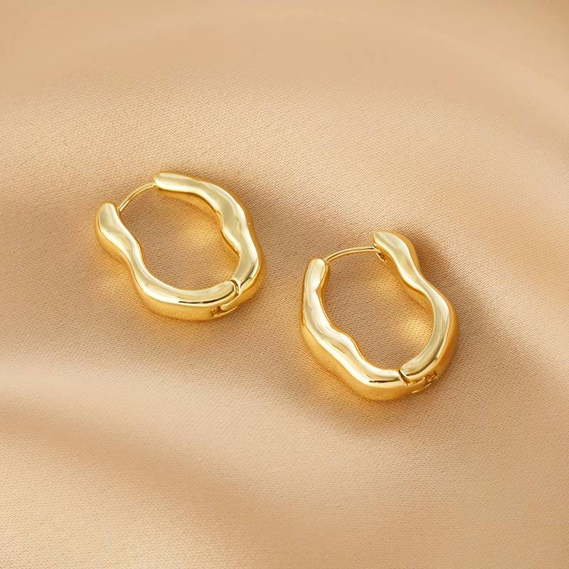 Irregular Hoop Earrings - Irregular Shaped Hoop Earrings