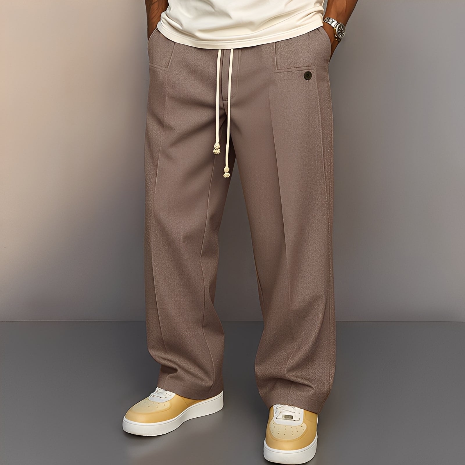 Henri - Wide men's pants with drawstring