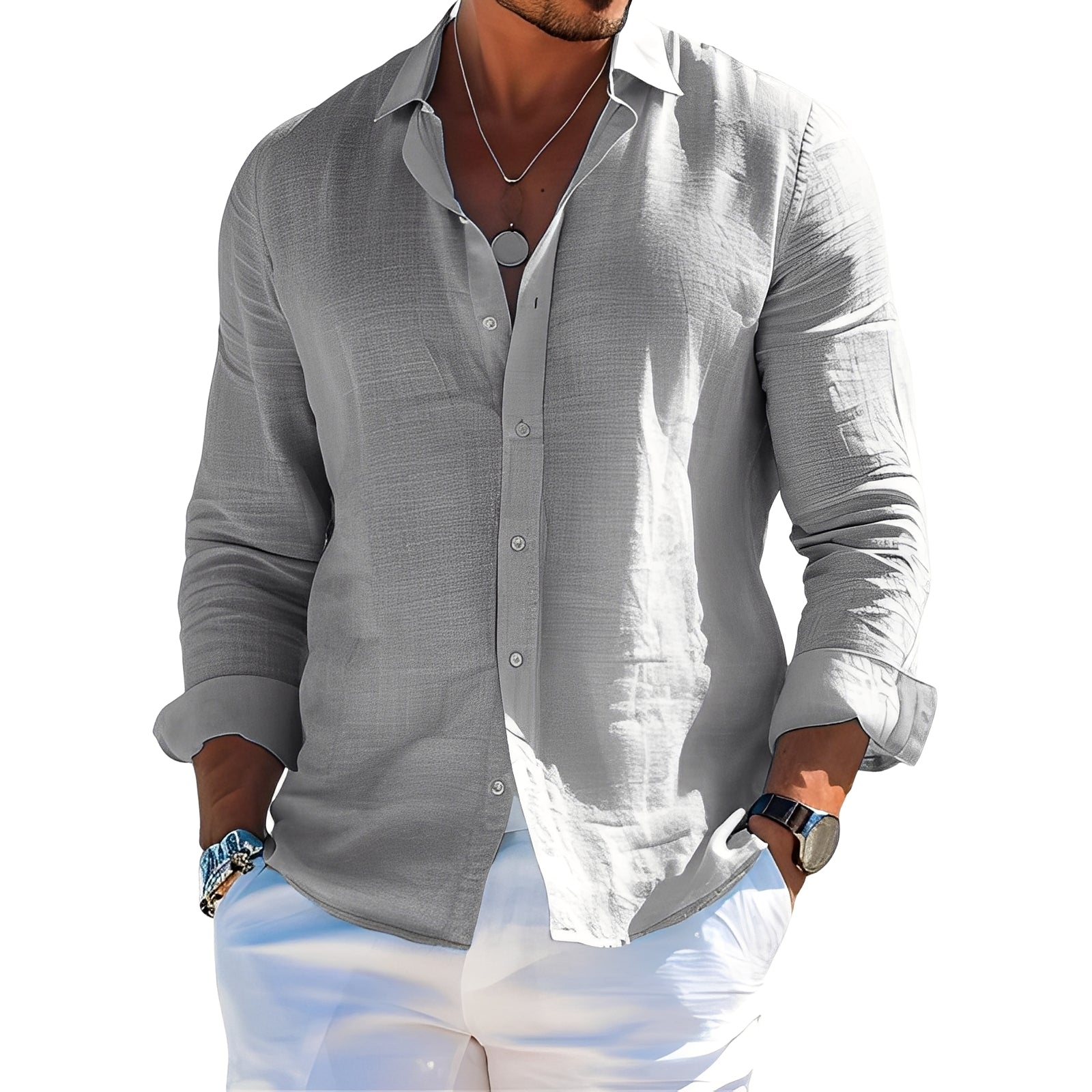Félicien - Comfortable long-sleeve polo shirt