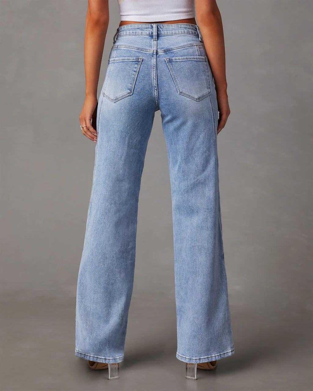 Rhian - Fashionable Wide-Leg Denim Pants