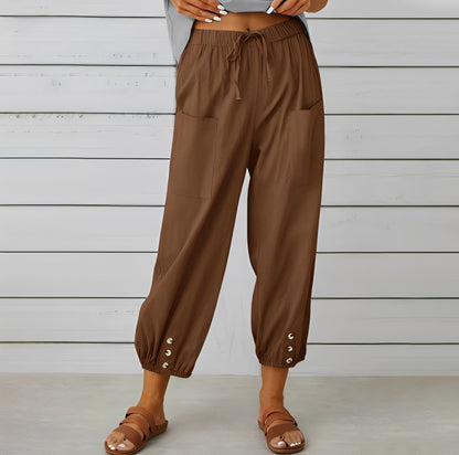 Christa - Casual, Loose-Fitting Cropped Pants for Women