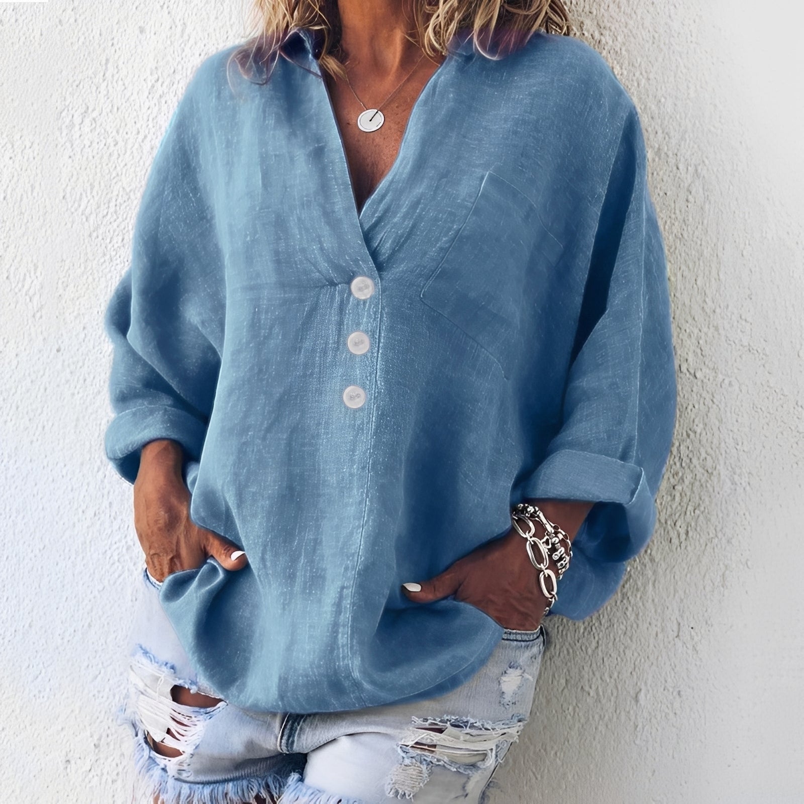 Sandra - Casual Long Sleeve Shirt for Women
