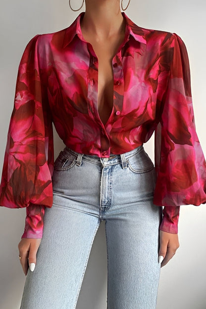 Carla - Stylish blouse with lantern sleeves for women