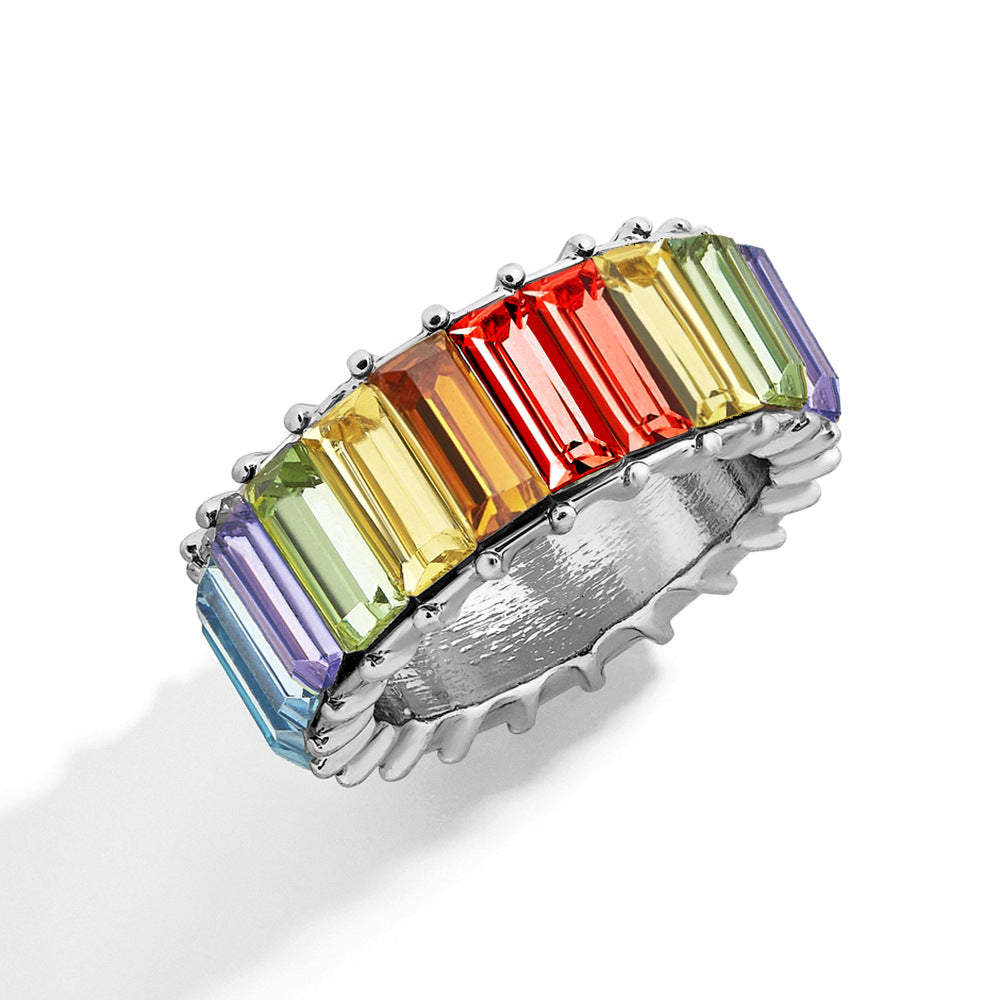 Naya – Modern Geometric Ring of Colored Alloy