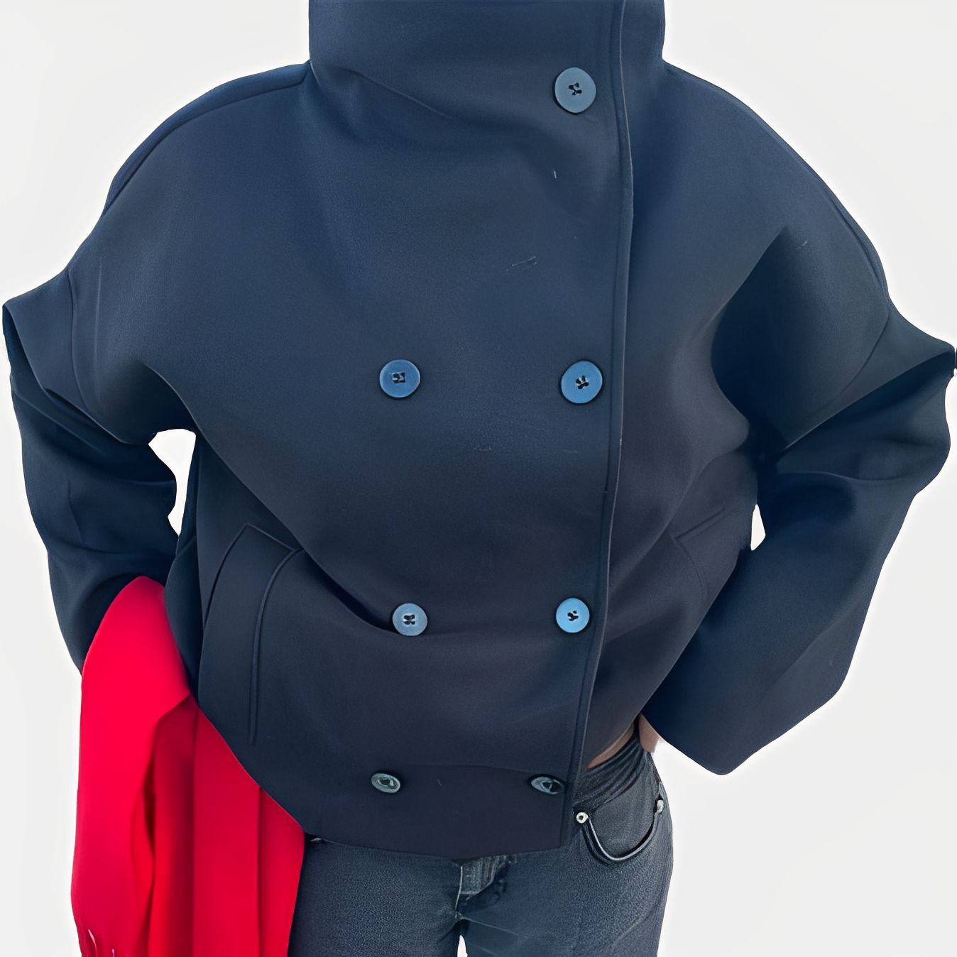 Carolyn - Elegant women's coat with single closure