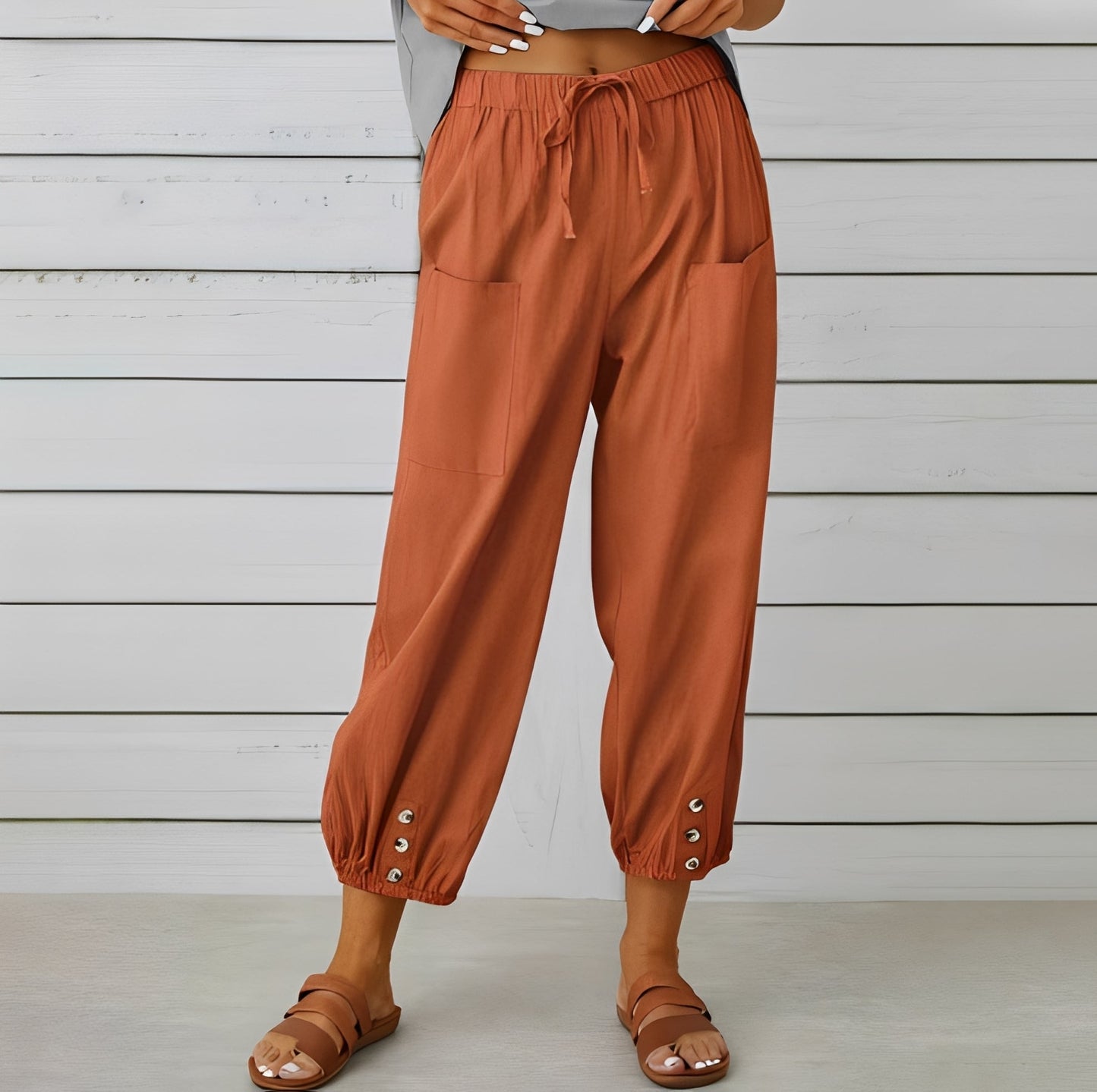 Christa - Casual, Loose-Fitting Cropped Pants for Women