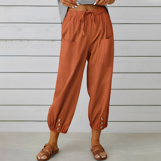 Christa - Casual, Loose-Fitting Cropped Pants for Women