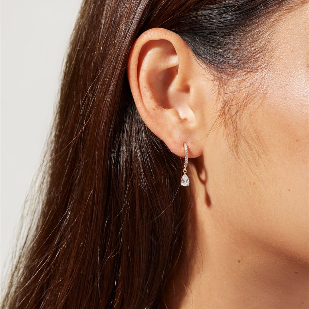 Brilliant drop earrings - Delicate huggies