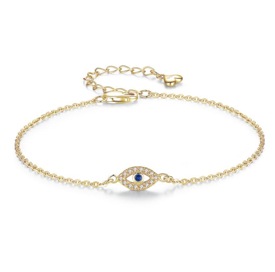 Link bracelet with evil eye - link bracelet with evil eye pendant