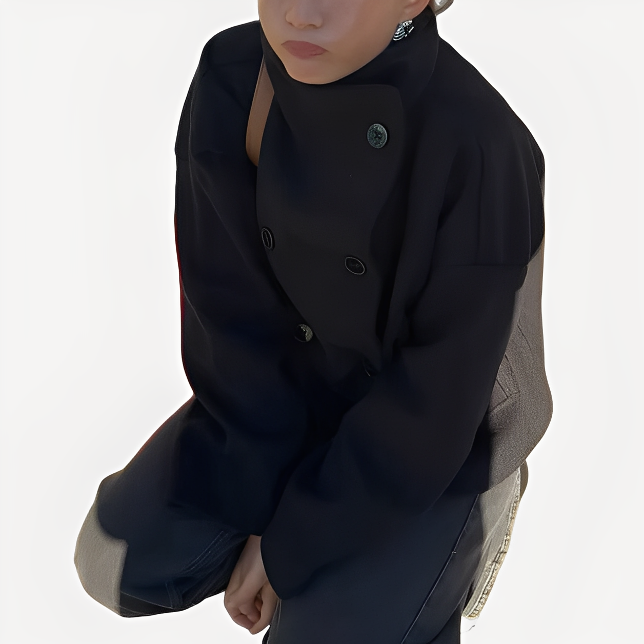 Carolyn - Elegant women's coat with single closure