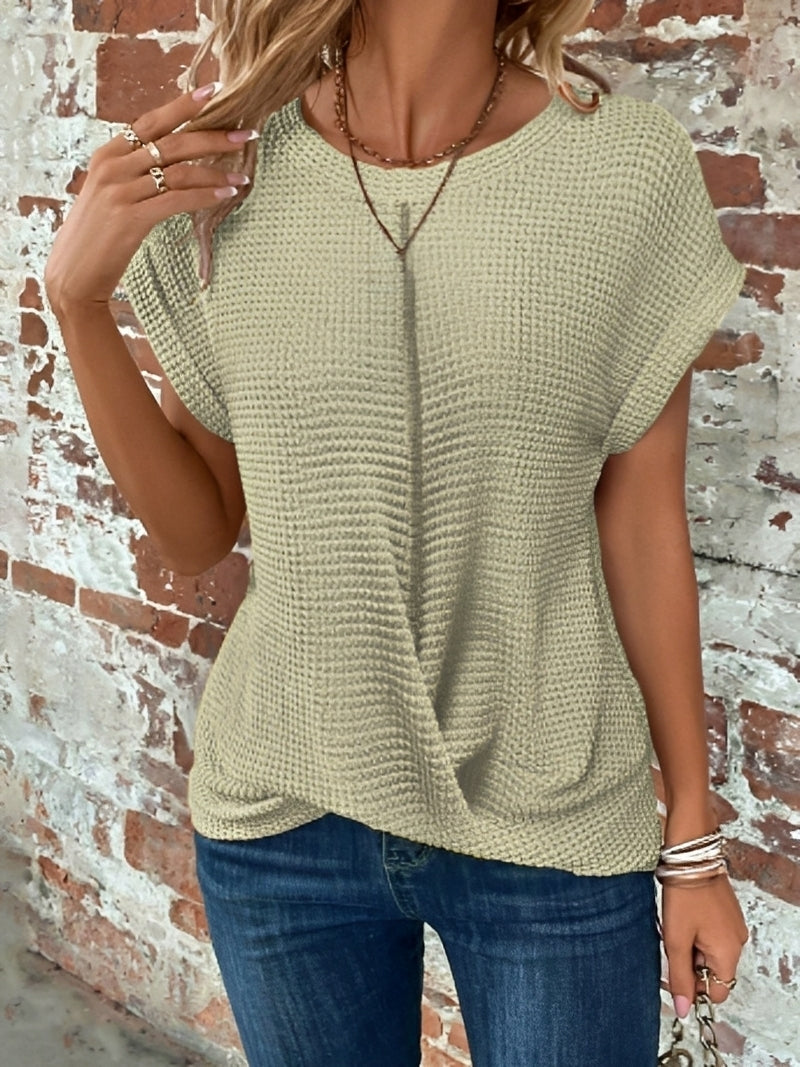 Annie - Stylish short-sleeved waffle top for women