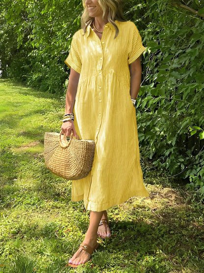 Alana - Casual striped shirt dress for women