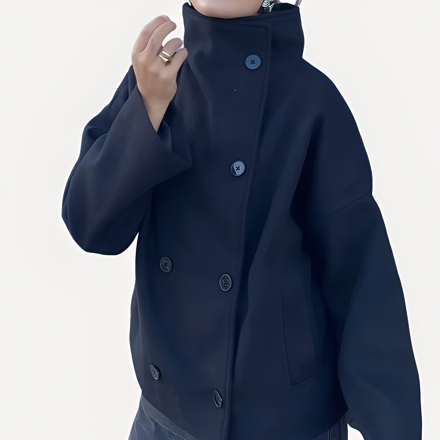 Carolyn - Elegant women's coat with single closure